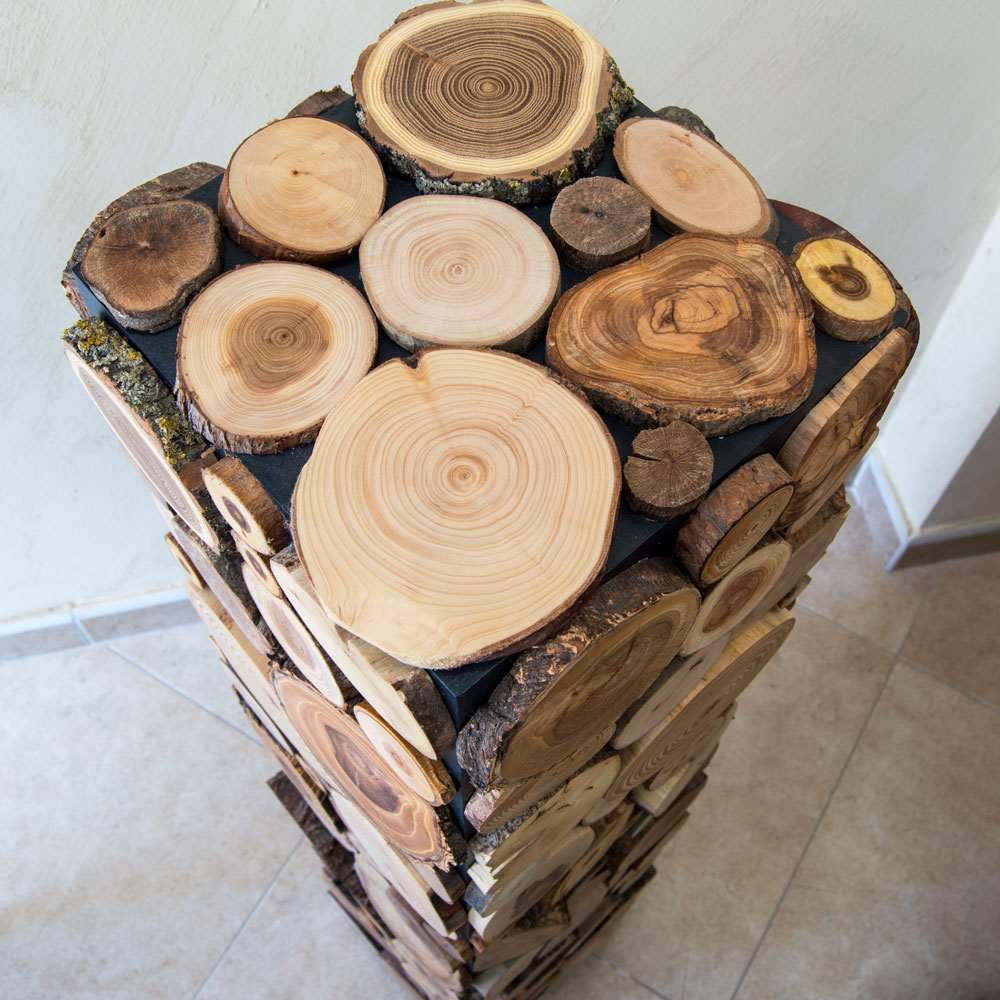 Decorativo Artesanía 6879 Pedestal de madera tallada : Hogar y  Cocina