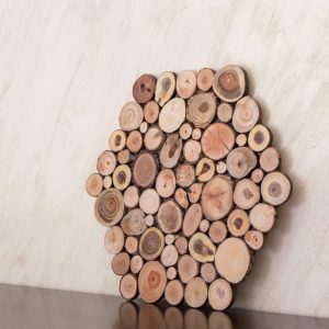 hexágono de madera decorativo