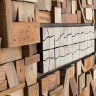 mural de pared de madera