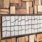 mural de pared de madera reciclada