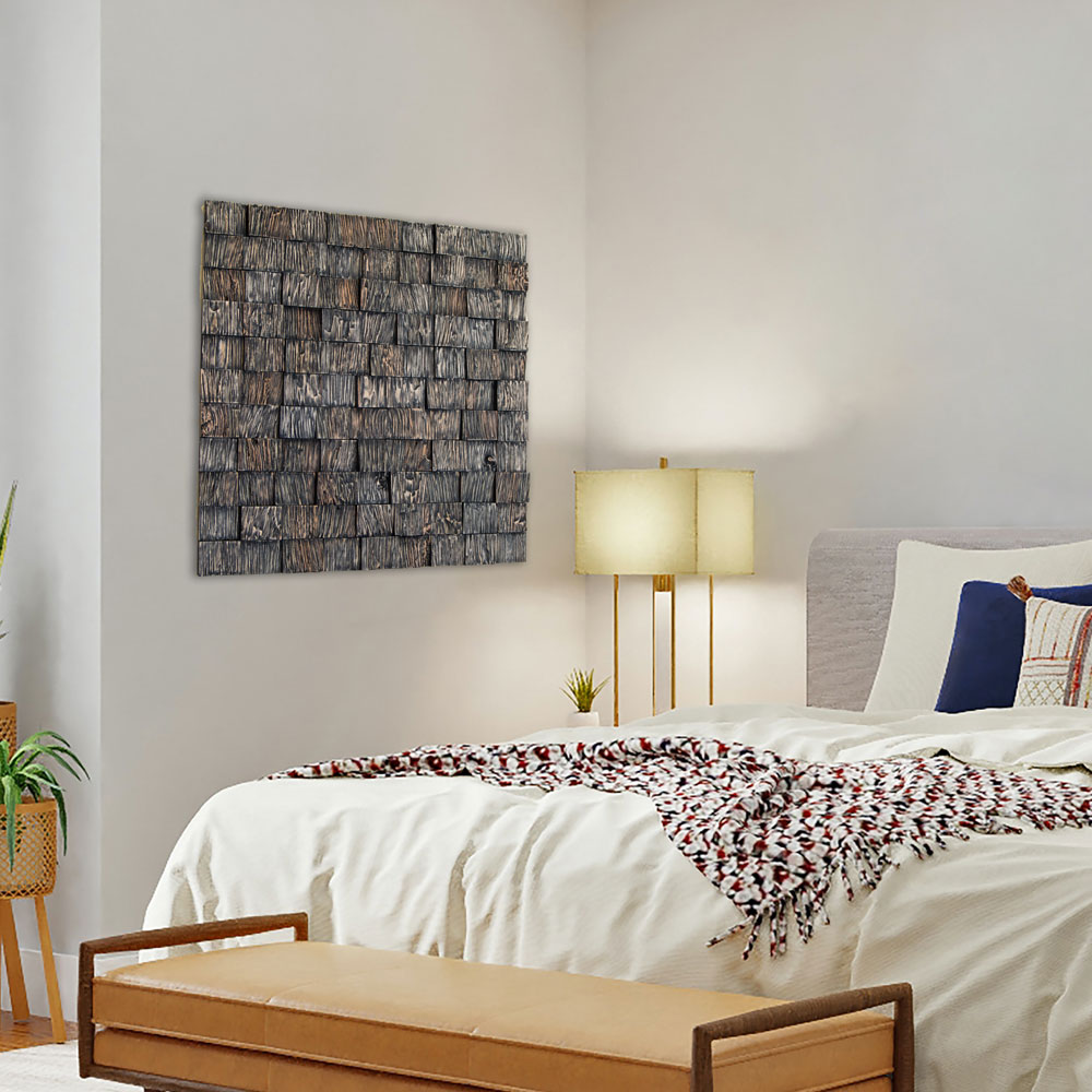 cuadro de madera para pared de dormitorio