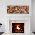 cuadro moderno sobre chimenea